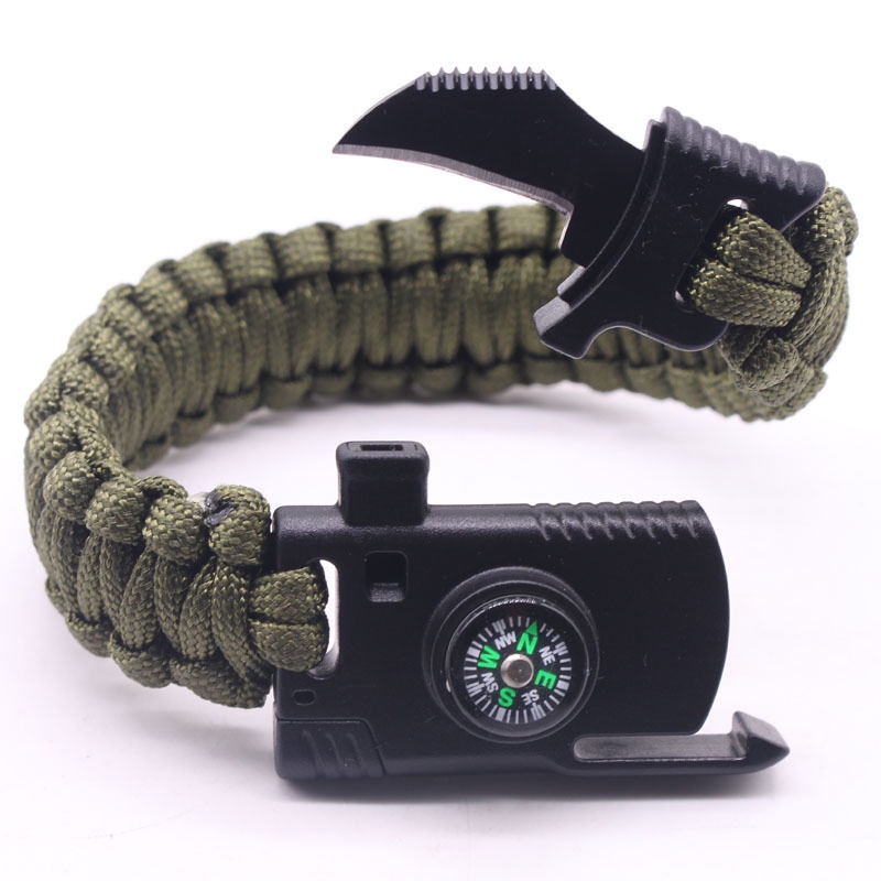 Gelang Kompas Multifungsi Outdoor Survival Umbrella Rope Bracelet - HJT41 - Camouflage