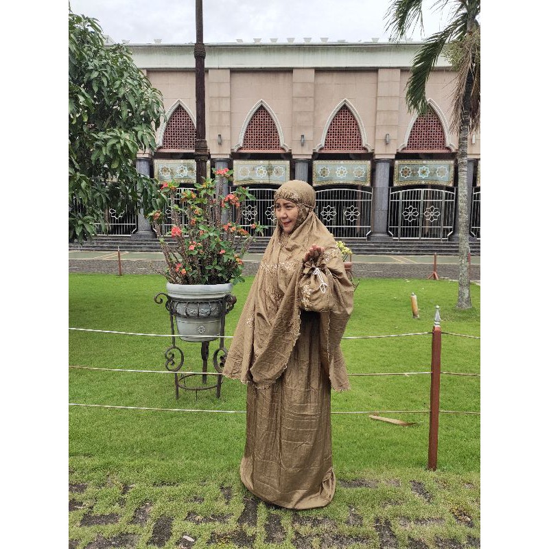 Mukena parasut bordier tas serut , mukena traveling