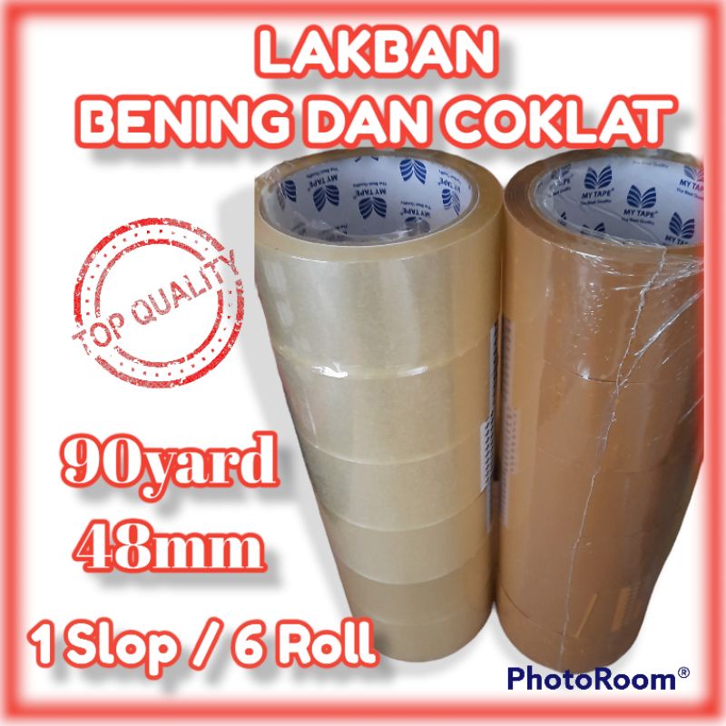 

LAKBAN OPP / ISOLASI / SELOTIP 1 SLOP (isi 6 Roll). Harga Termurah !!