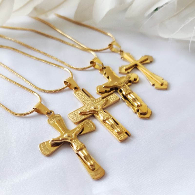 Kalung Salib Yesus Emas 18k Pria dan Wanita