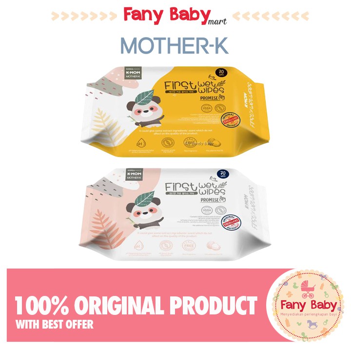 K-MOM BY MOTHER-K FIRST WET WIPES PROMISE 70PCS