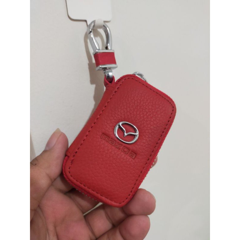 Dompet Stnk SIM  plus gantungan REMOTE kunci logo mazda merah+karet UNIVERSAL