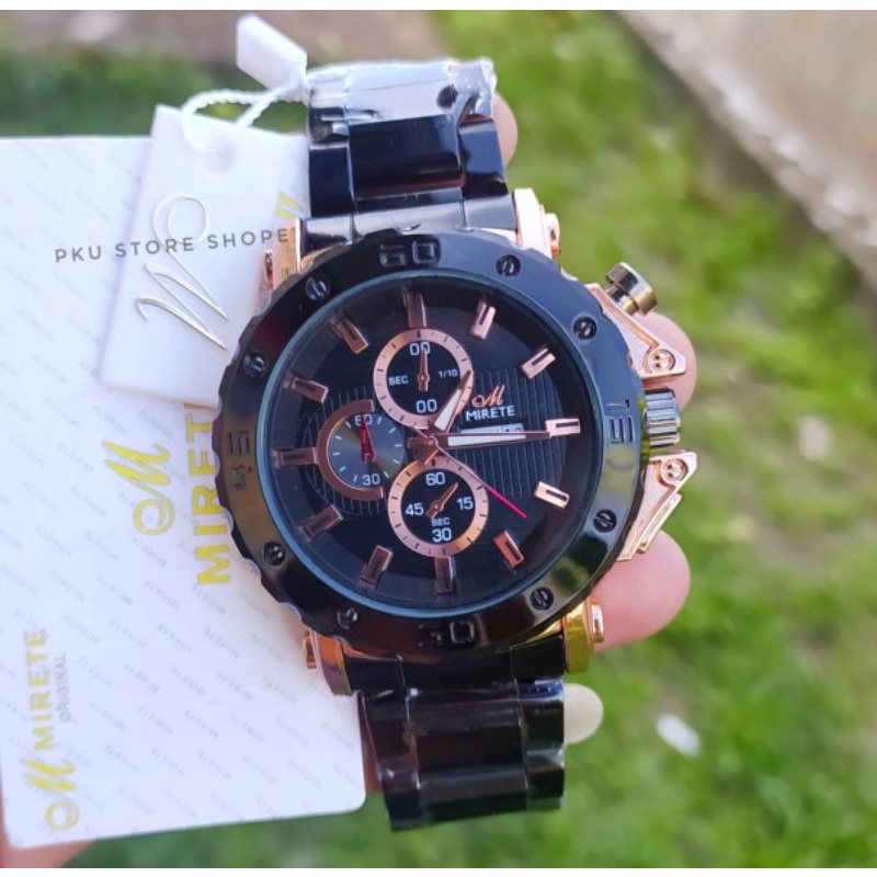 JAM MIRETE SPORT☑️ RANTAI STAINLIS STEL JAM TANGAN PRIA TAHAN AIR RANTAI STAINLIS STEL ANTI KARAT, JAM TANGAN IMPORT MIRETE