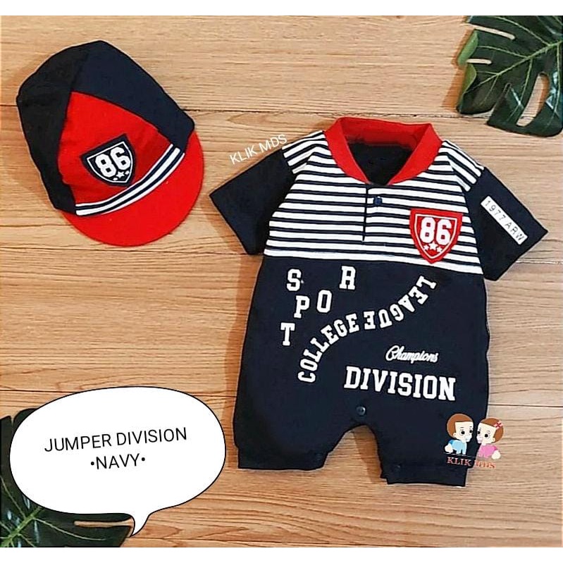 Klik Mds jumper Anak Bayi 0-6 Bulan Motif Sport Division 86 Free Topi / Jumper Anak Bayi laki-laki