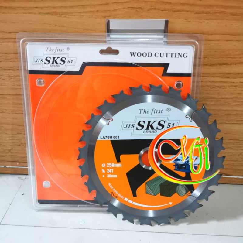 Mata gergaji kayu 10 inch 24 T SKS Circular Saw Blade Mata Gergaji Potong Kayu 10 inch