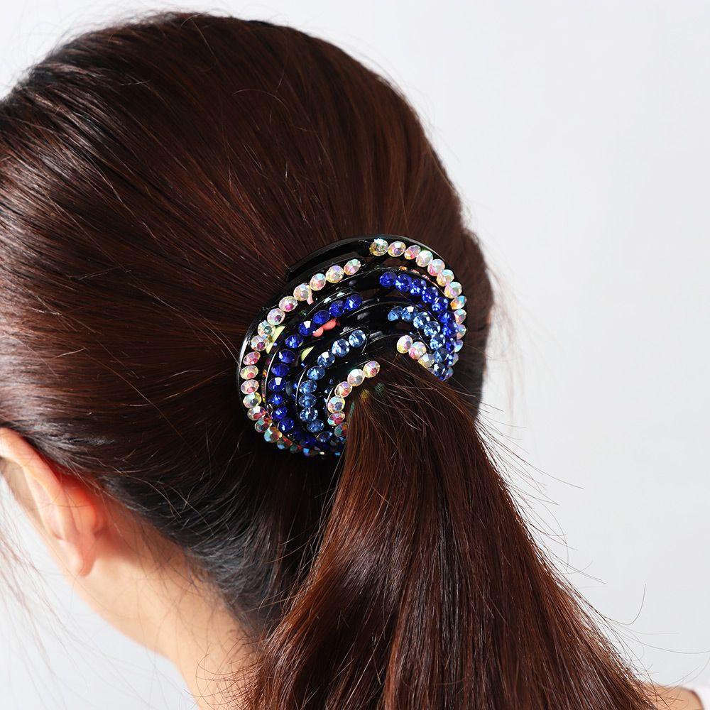 Needway Aksesoris Rambut Fashion Kristal Hairgrip Jepit Rambut Ponytail Gesper Hair Claw Clips