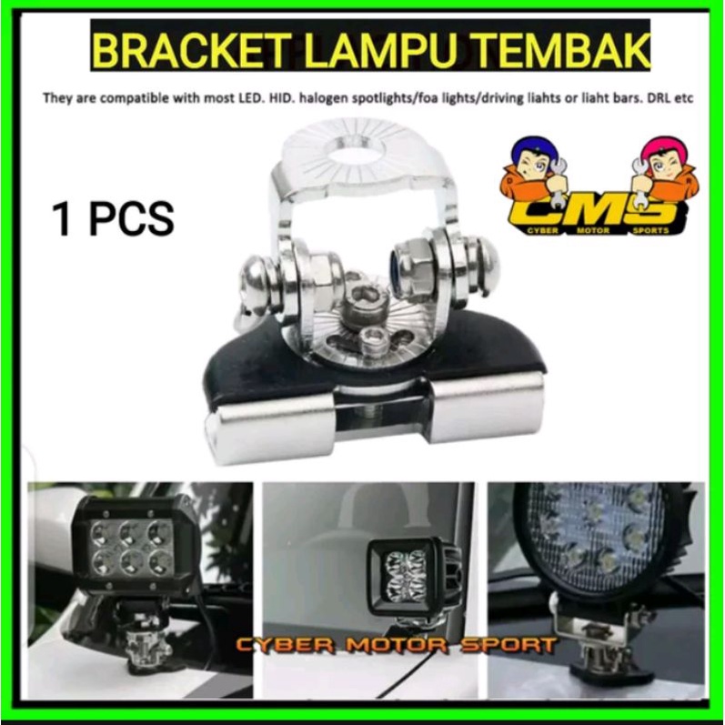 Bracket pegangan lampu tembak jepit kap mesin adjustable. mudah diatur . braket kap mesin lampu led 