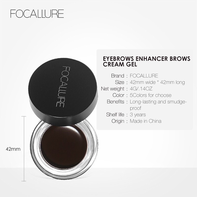 FOCALLURE Brows Gel Cream FA23 Eyebrow Cream Eyebrow Gel Waterproof Long Lasting BPOM (VH