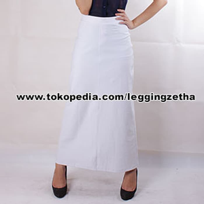 Stok Ready Rok Panjang Denim Putih Berkualitas