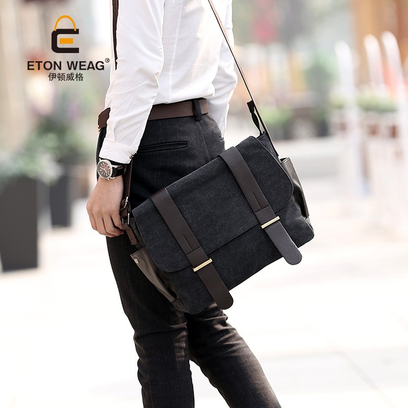 [ORIGINAL] EtonWeag Tas Selempang Pria Import Bahan Kanvas Shoulder Bag Korean Version Casual Style