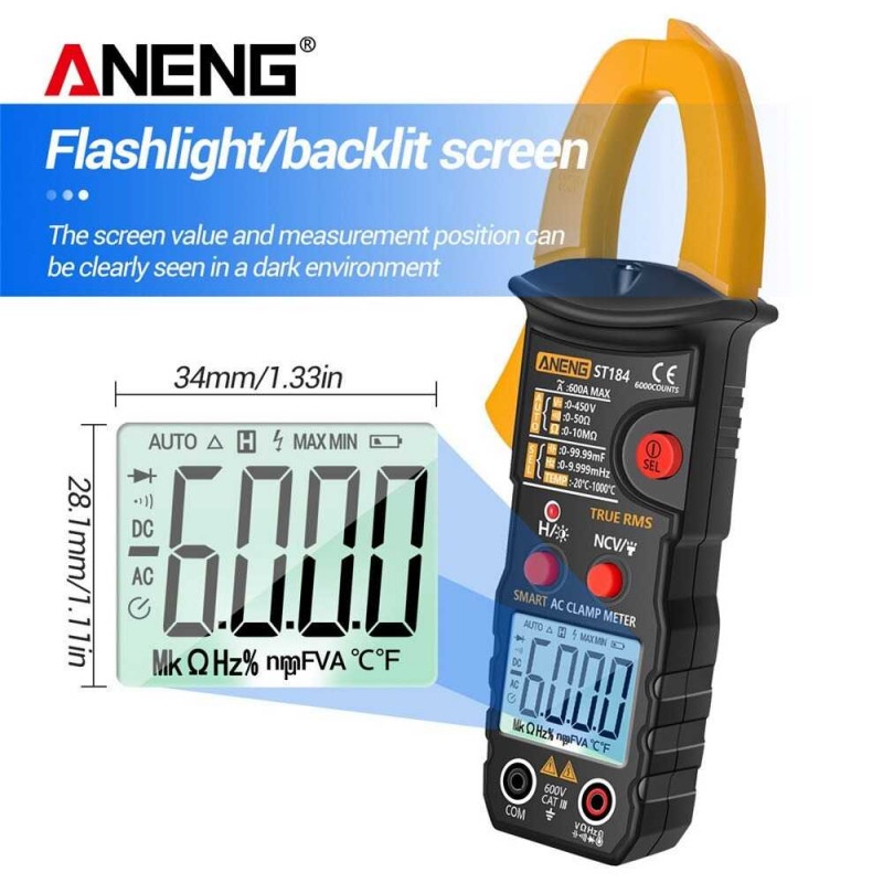 Tang Amper Multimeter Multitester Digital Voltage Tester Clamp Prob ST