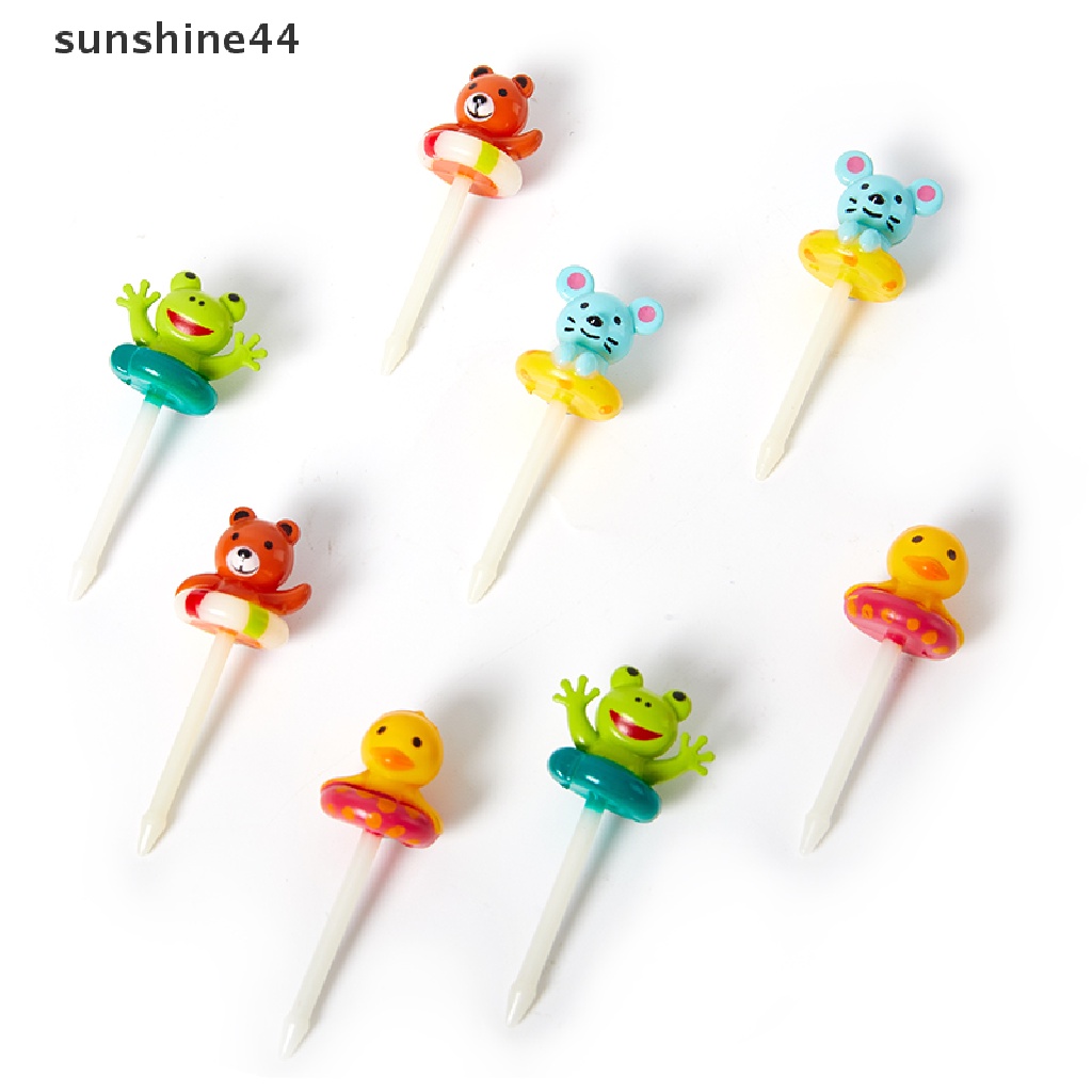 Sunshine 8pcs Garpu Buah / Kue Bentuk Kartun Hewan