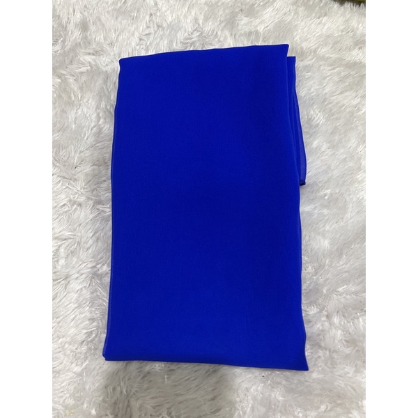selendang sifon cref warna buah naga-Biru bca