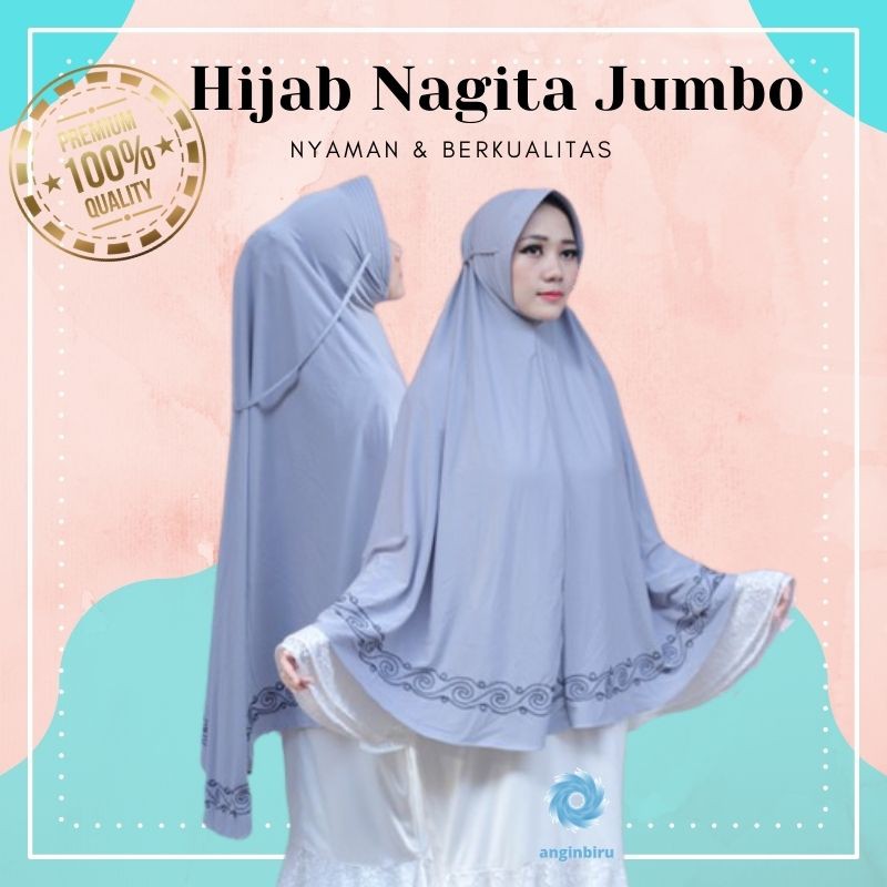 JILBAB HIJAB PET KERUDUNG KHIMAR BERGO JERSEY SYARI INSTAN BORDIR JUMBO NAGITA MURAH TERBARU (B18)