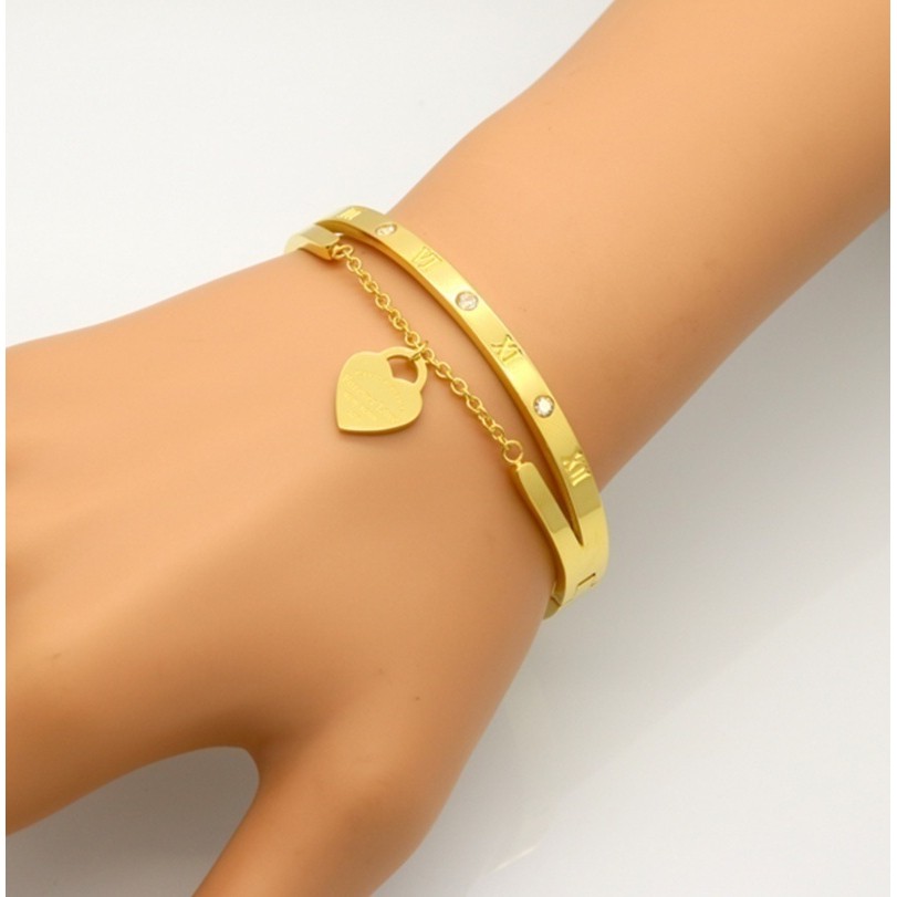 SEUSUK  Fashion Bracelet &amp; Bangle Heart Love Tag Bracelet Jewelry for Women COD