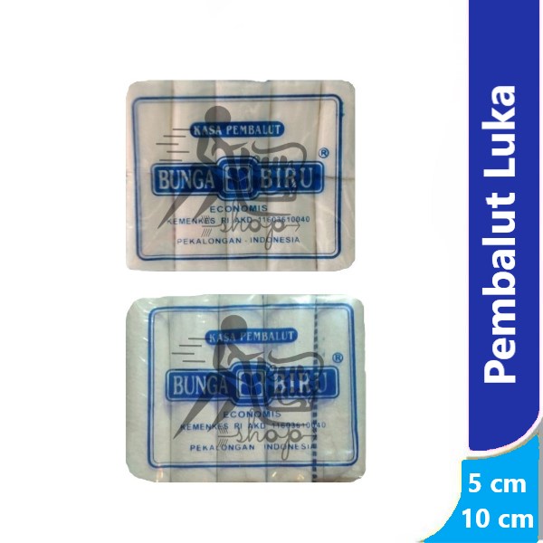 Perban Gulung Bunga Biru 5 cm & 10 cm - perban kassa steril gulung pembalut luka