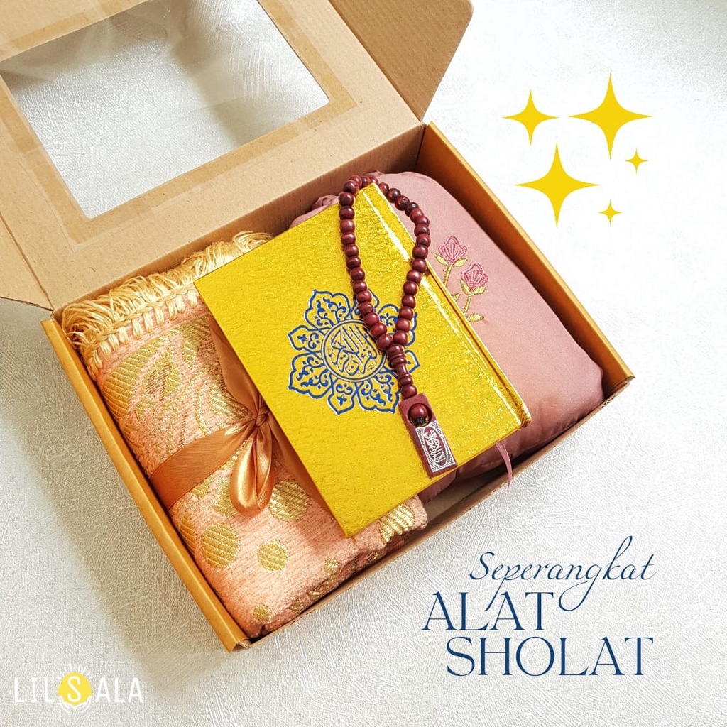 [BARMUQ] PAKET SESERAHAN PERNIKAHAN SEPERANGKAT ALAT SHOLAT SAJADAH TURKI MUKENA DAN DAN ALQURAN HAMPERS KADO GURU mukena alf Hampers Lebaran/Ramadhan