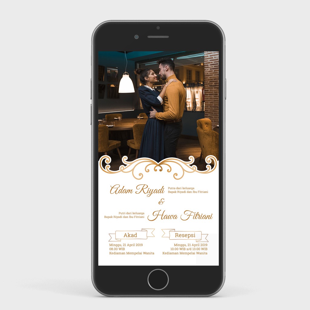 Undangan Pernikahan Digital/Wedding E-Invitation Elegan Unik A16