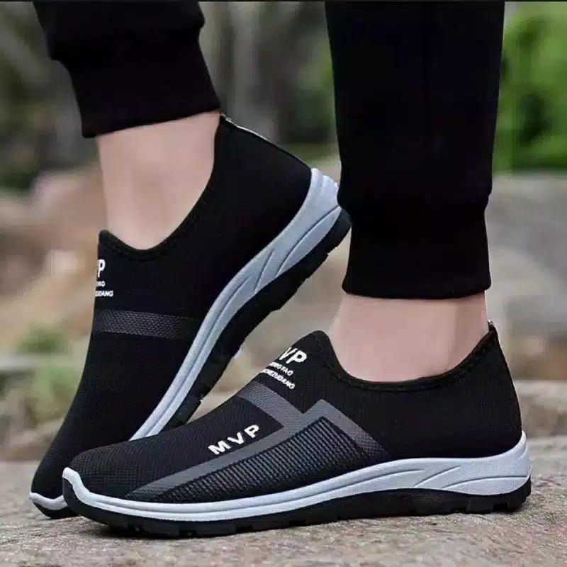 sepatu casual slip on pria dan wanita MVP simple tanpa tali hits