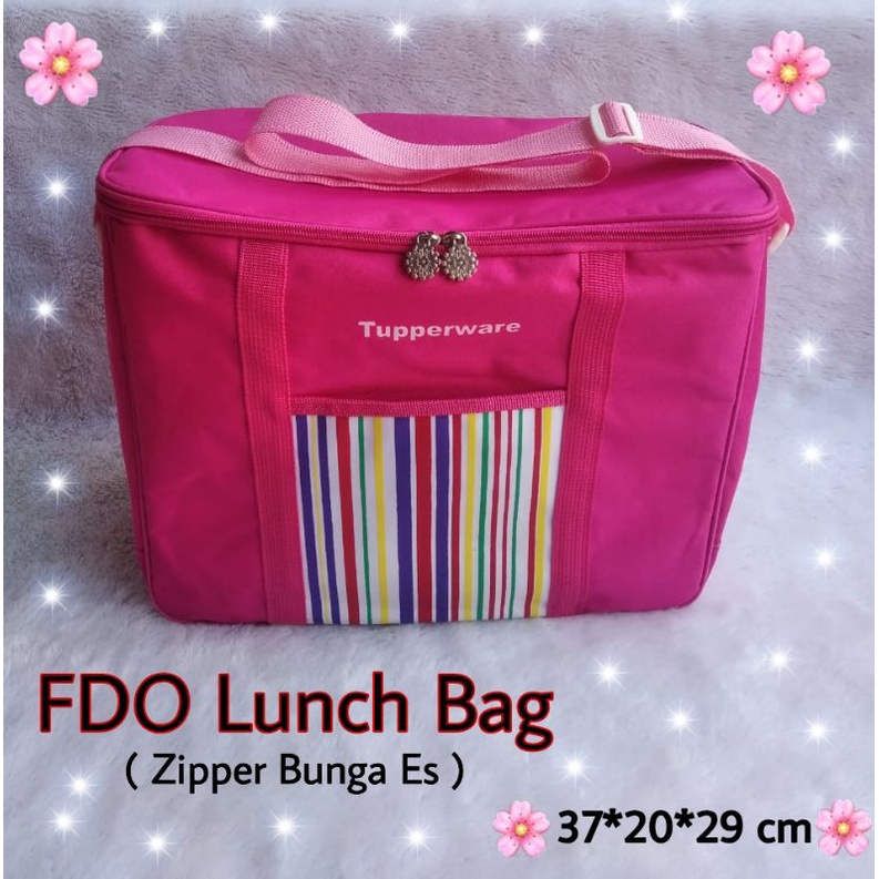 Tas Bekal Tupperware Fdo ( Zipper bunga Es ) / Tas Multifungsi/ Fdo bag