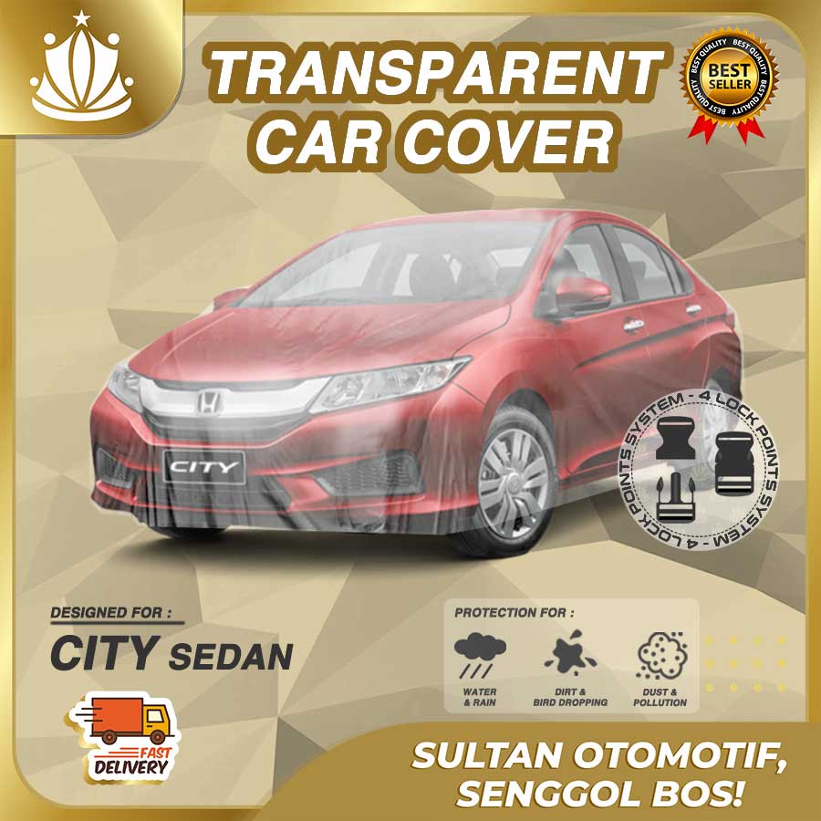 Body Cover Mobil Plastik TEBAL City Sedan WATERPROOF