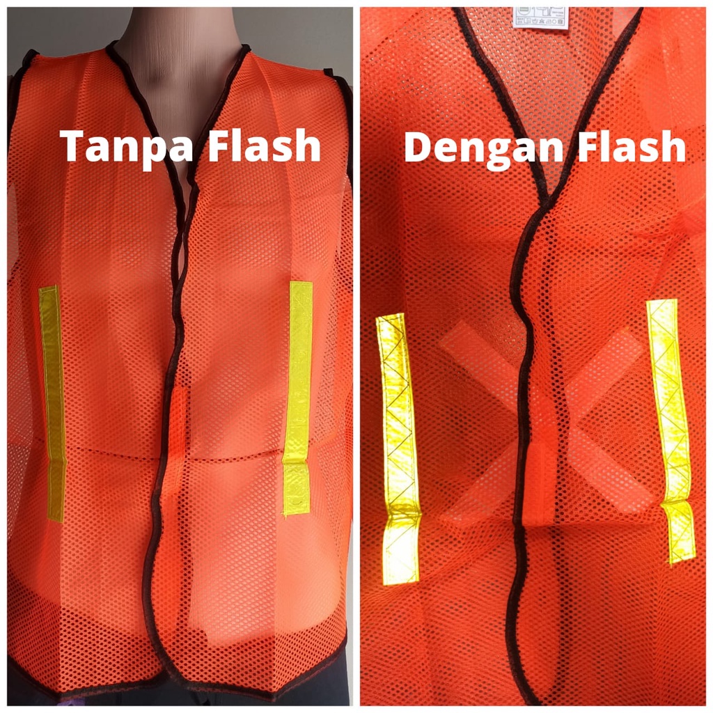 Safety vest lari sepeda rompi jaring keselamatan mantul malam