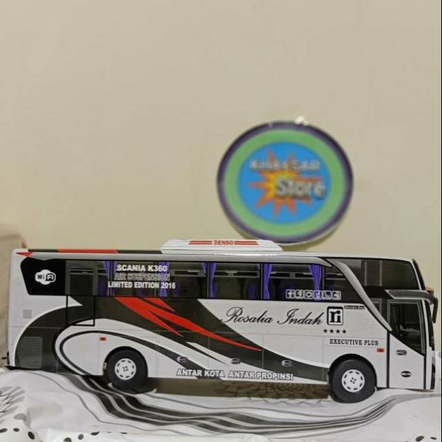 Miniatur Bus bis / mainan bus bis rosalia indah silver shd