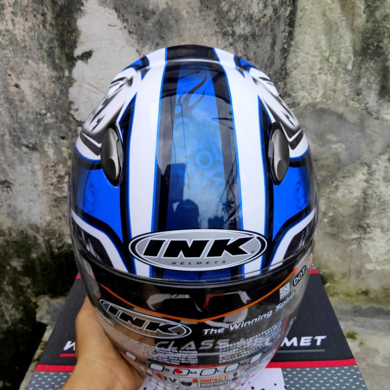 HELM INK CENTRO JET MOTIF #6 WHITE BLUE DAN WHITE RED-3