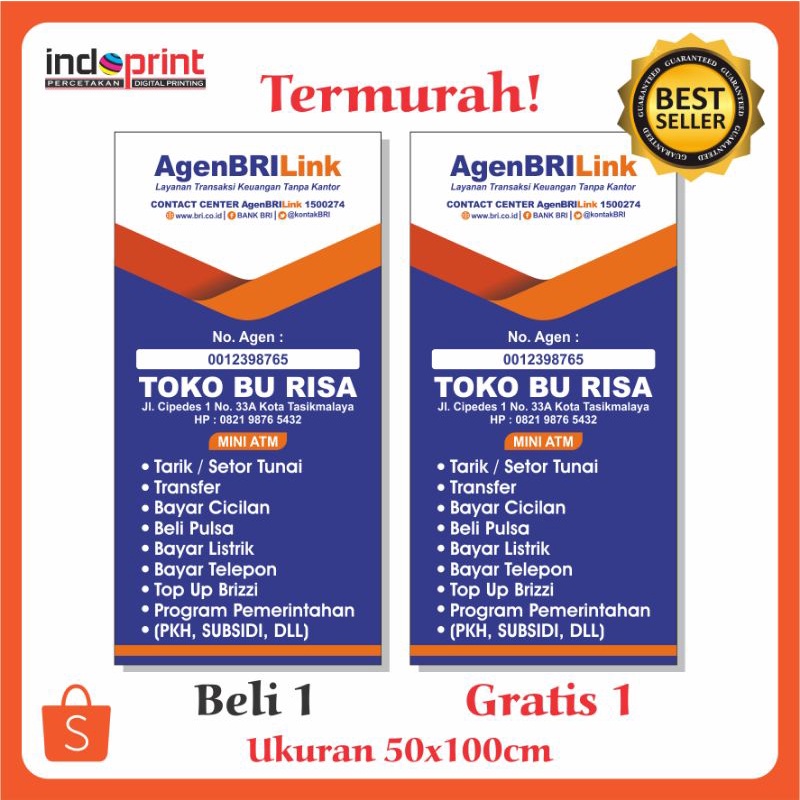 SPANDUK/BANNER AGEN BRILINK 1x0,5m