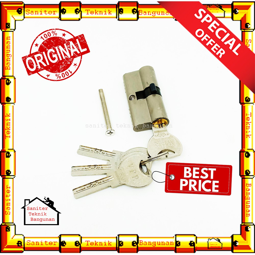 Silinder Kunci Pintu Kecil Besar Brass Heart Cylinder VPR