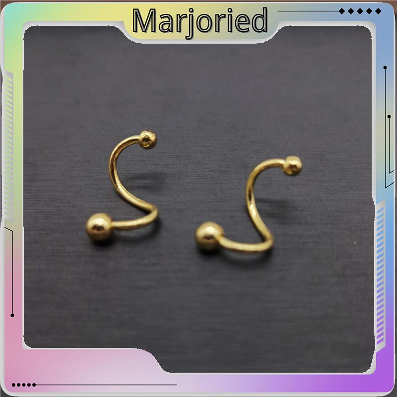 1 Pasang Anting-Anting Sederhana Baru Kepribadian Wanita Minoritas Double Spiral Ear Studs-MJD