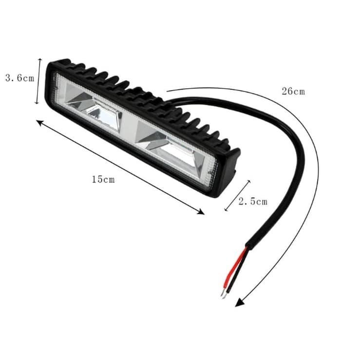 LAMPU TEMBAK SOROT WORK 16 TITIK LIGHT LED BAR CWL 12-24 VOLT 36W