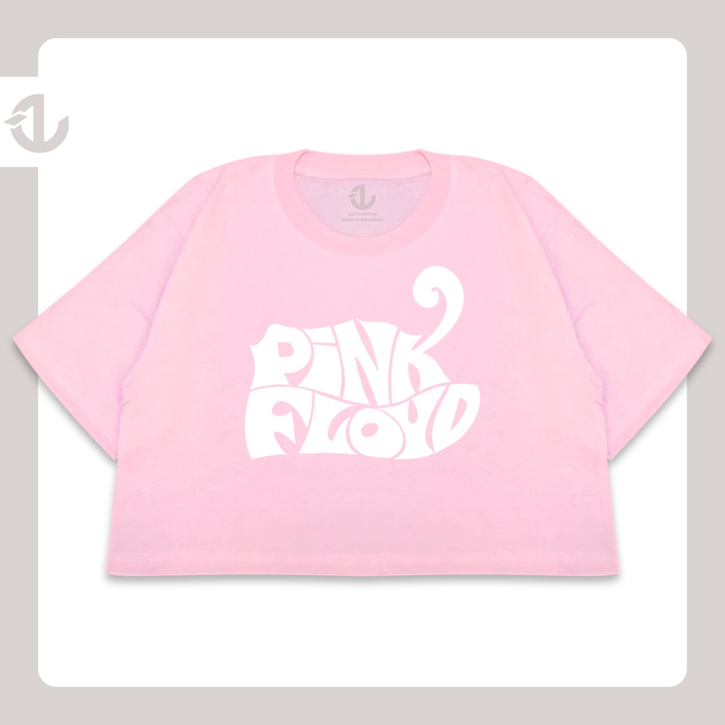 KAOS CROP TOP OVERSIZE BAND PINK FLOYD / CROP TOP KOREA MUSIK WANITA BAHAN KATUN