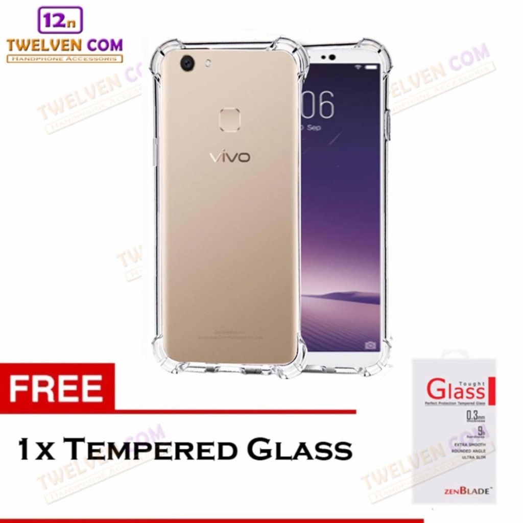 [FLASH SALE] Case Anti Crack Anti Shock Softcase Vivo V7 - Free Tempered Glass