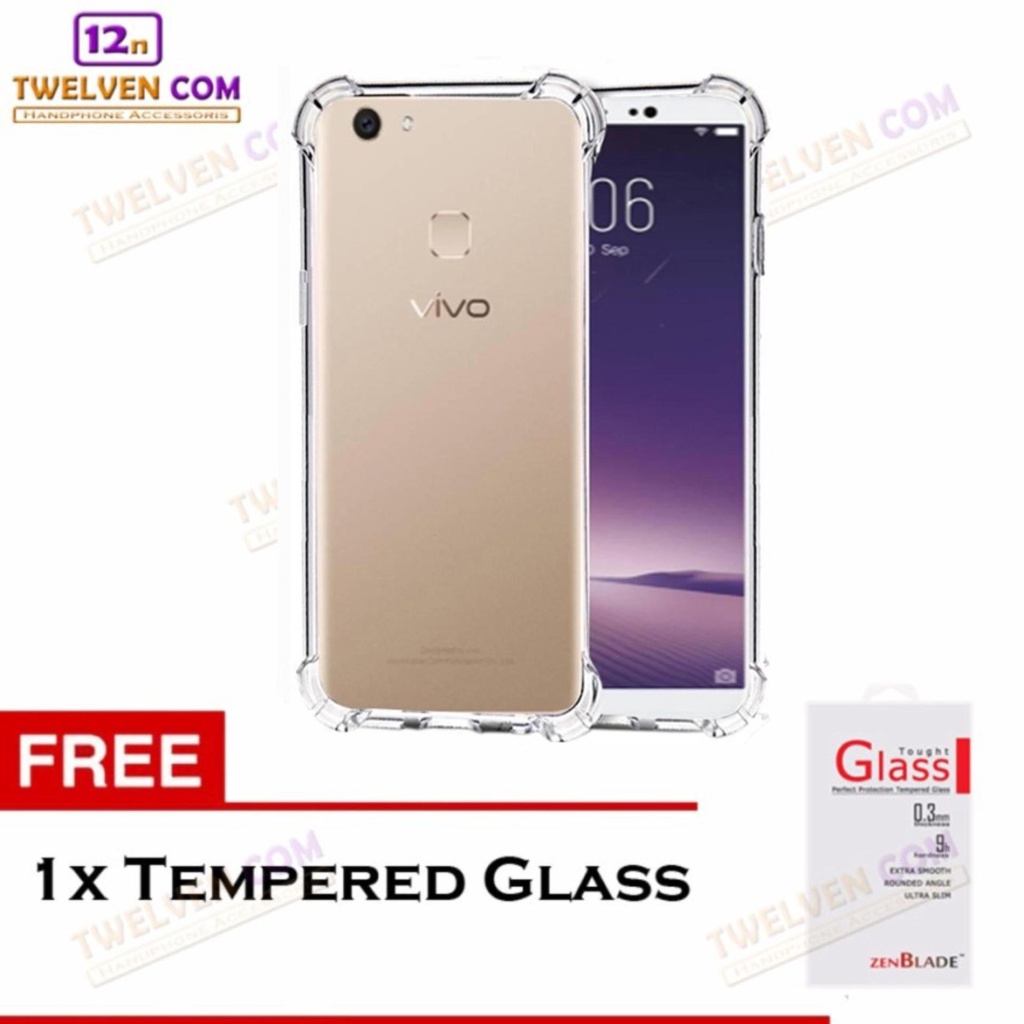 Anti Shock Anti Crack Softcase Casing for Vivo V7 - Free Tempered Glass