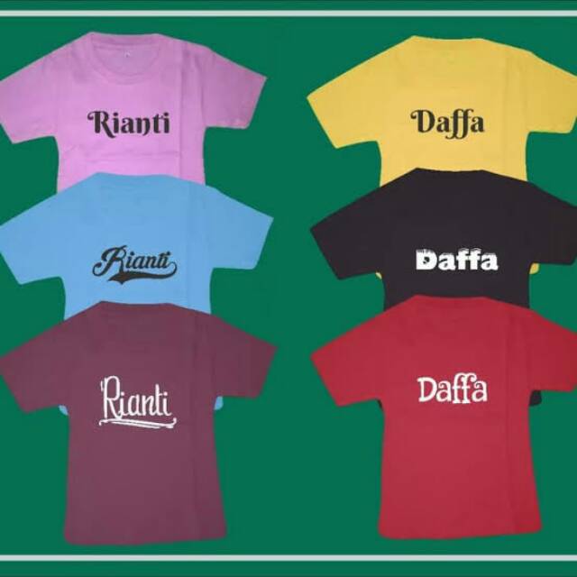 KAOS CUSTOM ANAK TULISAN SATUAN