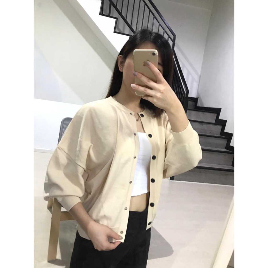 Cathy Baseball Outer Swag Cardigan Import HK Outer Baseball Cardi Simple Cardigan Lengan Panjang