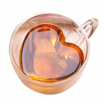 Original Gelas kopi double wall cangkir kopi teh double wall coffee glass mug double wall unik-Cangkir Cinta 240ml