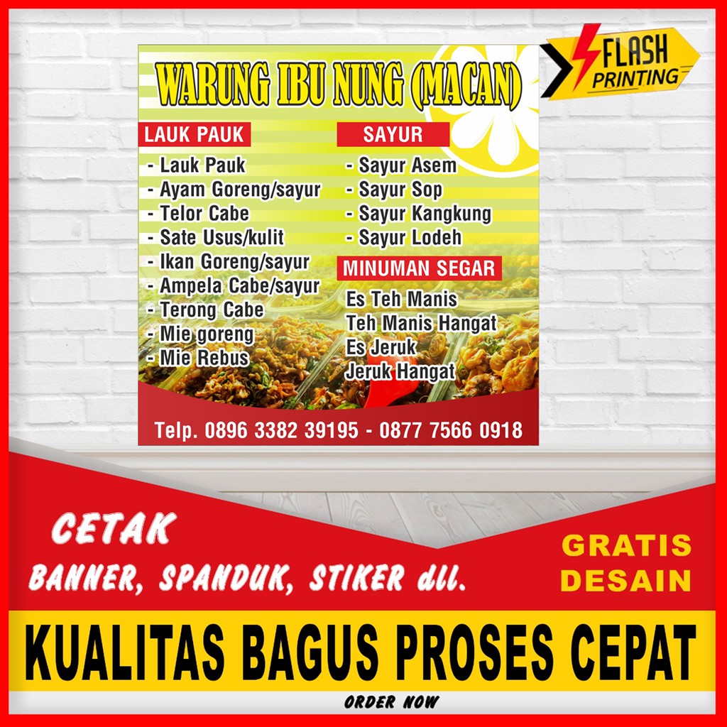 Jual Cetak Spanduk Banner Warung Makan Murah Bisa Request Tulisan Dan