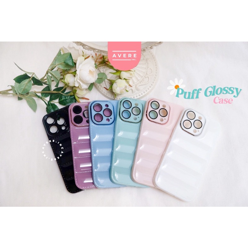 PUFF GLOSSY CASE IPHONE X XS XR XS MAX 11 12 13 PRO MAX LENS PROTECTOR
