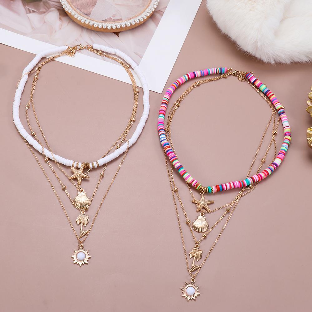 Top Shell Kalung Perhiasan Kalung Aksesoris Golden Soft Tembikar Hadiah Hari Valentine Pantai Kalung Choker Liontin Kalung