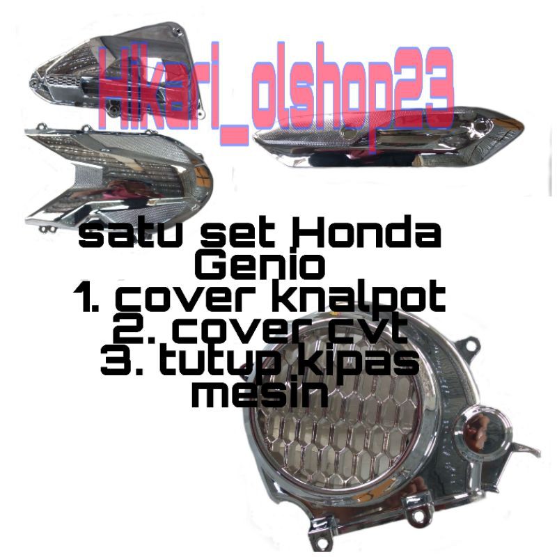 Cover tutup Cvt 1paket Chrome Genio beat street 2020 beat deluxe