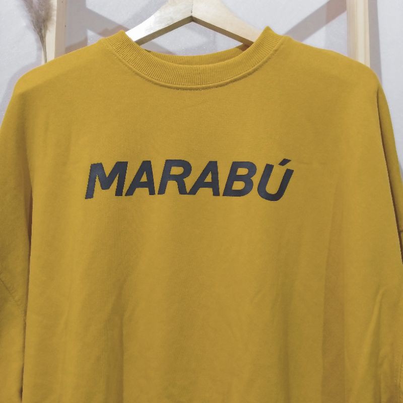 THRIFT / PRELOVED MARABU CREWNECK BACKPRINT OVERSIZE LENGAN BALON