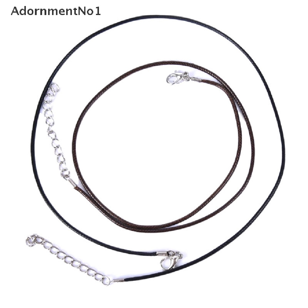 (AdornmentNo1) 10pcs Tali Kulit Adjustable 1.5mm Warna Hitam Untuk Membuat Kalung / Gelang DIY