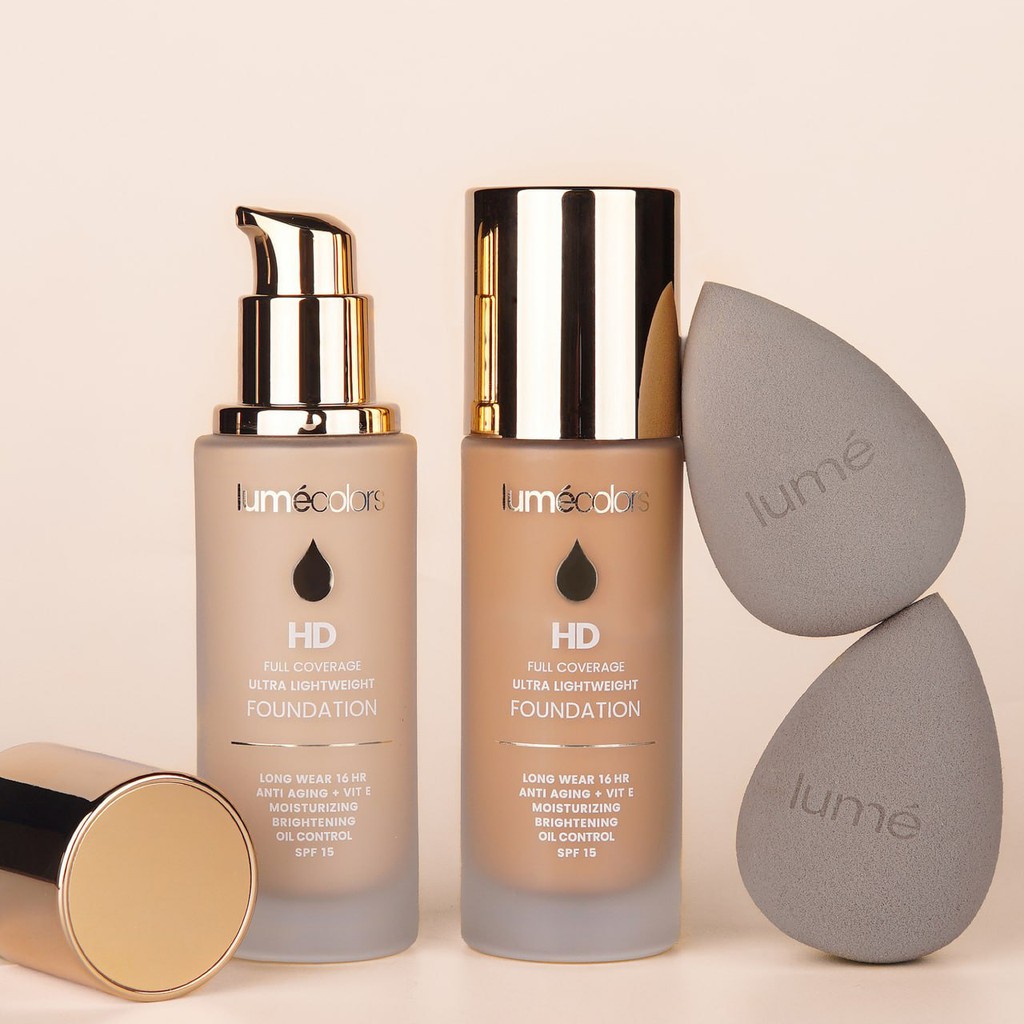[bisa COD] Foundation Neutral Lumecolors Bali | sepaket dengan Busa Beauty Blender Lume
