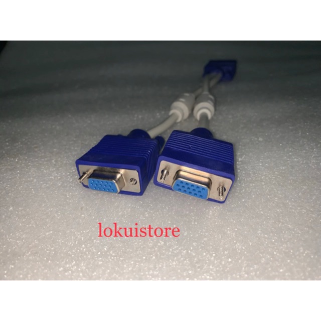 KABEL VGA SPLITTER 1-2 / KABEL VGA CABANG 1 MALE - 2 FEMALE