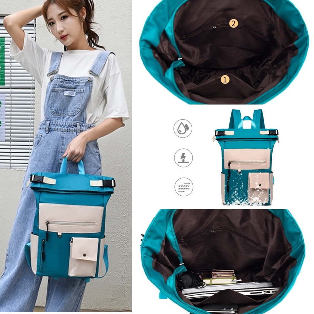 TAS RANSEL WANITA BESAR ANTI AIR BACKPACK KOREA TOSCA WILMER TA535T3 SEKOLAH MUAT LAPTOP PUNGGUNG IMPORT GENDONG MURAH KULIAH KERJA REMAJA PREMIUM KEKINIAN CEWEK BRANDED BATAM