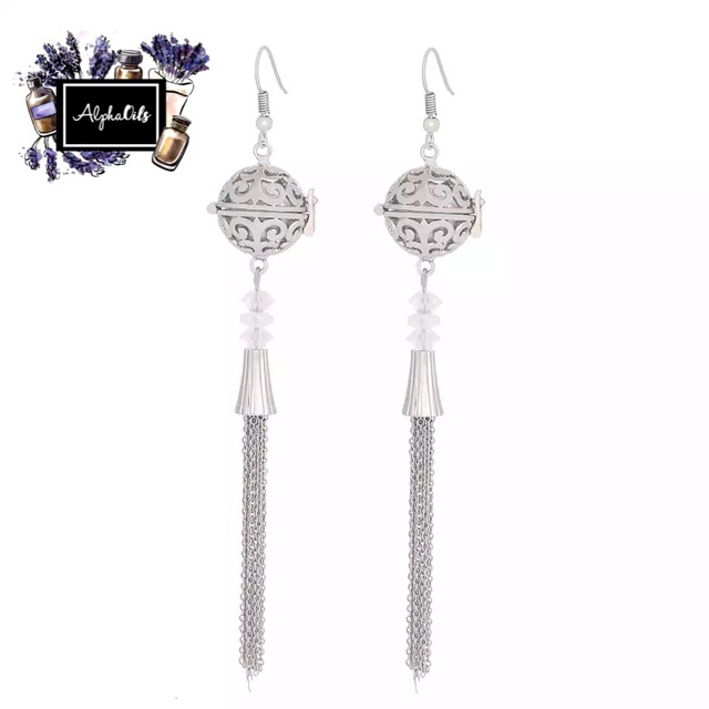 Aroma Pendant Anting Aromaterapi Essential Oil Diffuser Silver