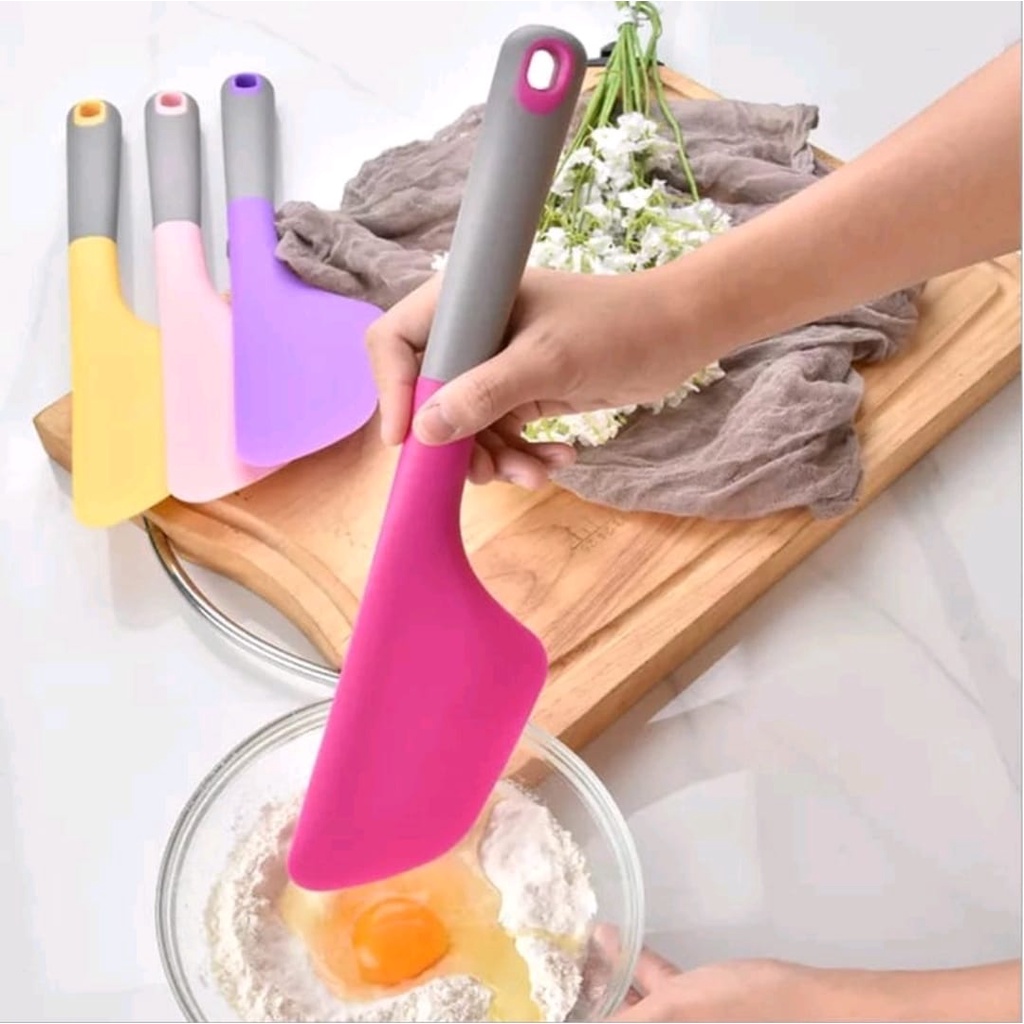 SPATULA SILIKON JUMBO UKURAN 34 CM / BESAR FOOD GRADE SEUKURAN SPATULA AS WILLMARK / SPATULA KUE BESAR