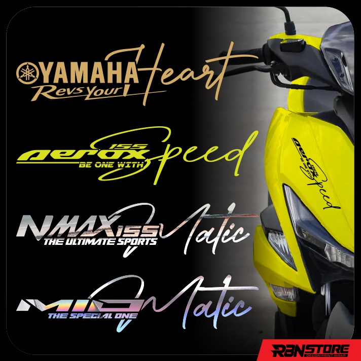 STIKER VARIASI MOTOR YAMAHA NMAX , AEROX, MIO CUTTING STICKER SIGNATURE HOLOGRAM DAN WARNA SOLID